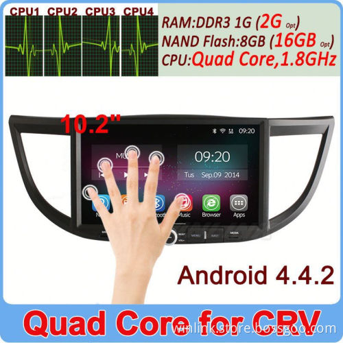 Wholesale 10.2" Quad Core Cortex A9 1.6GHz Android 4.4 Car DVD for crv 2012 2013 Support OBD TPMS